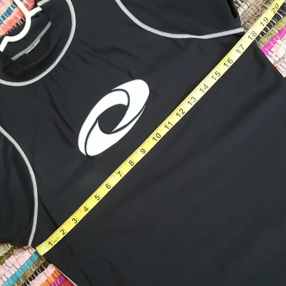 The Realm mens rashguard black/white swim surf shirt.